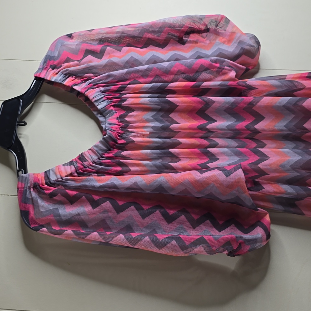 Pink and Gray Chevron Women's Dress La GuGu Medium - Picture 5 of 8